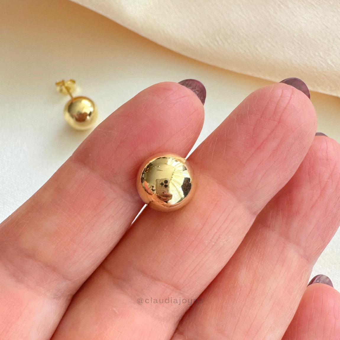 Aros Balín 8 mm Bañados en Oro