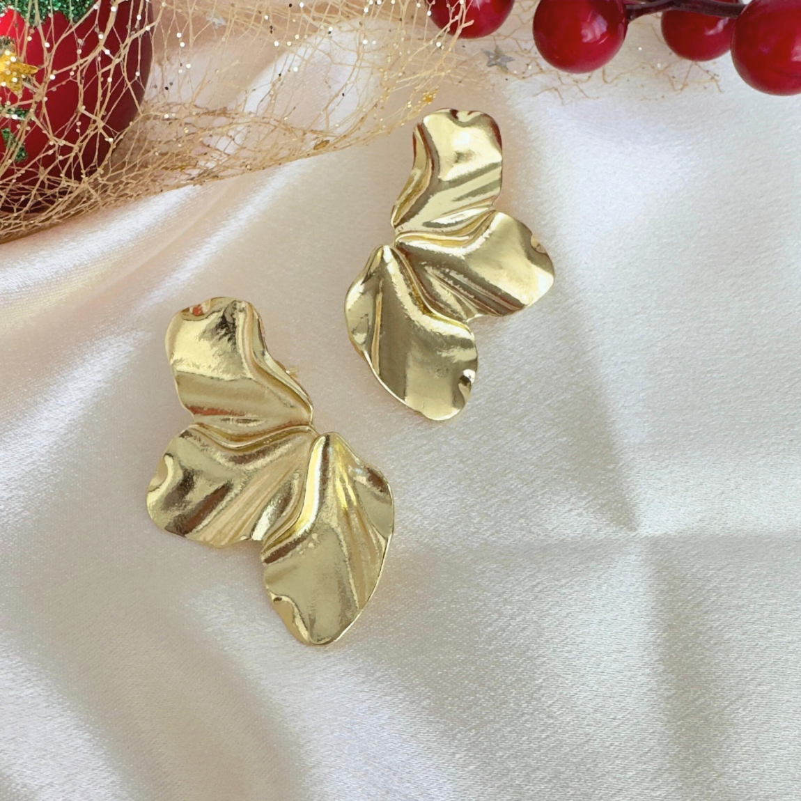 Aros Media Flor Dorada