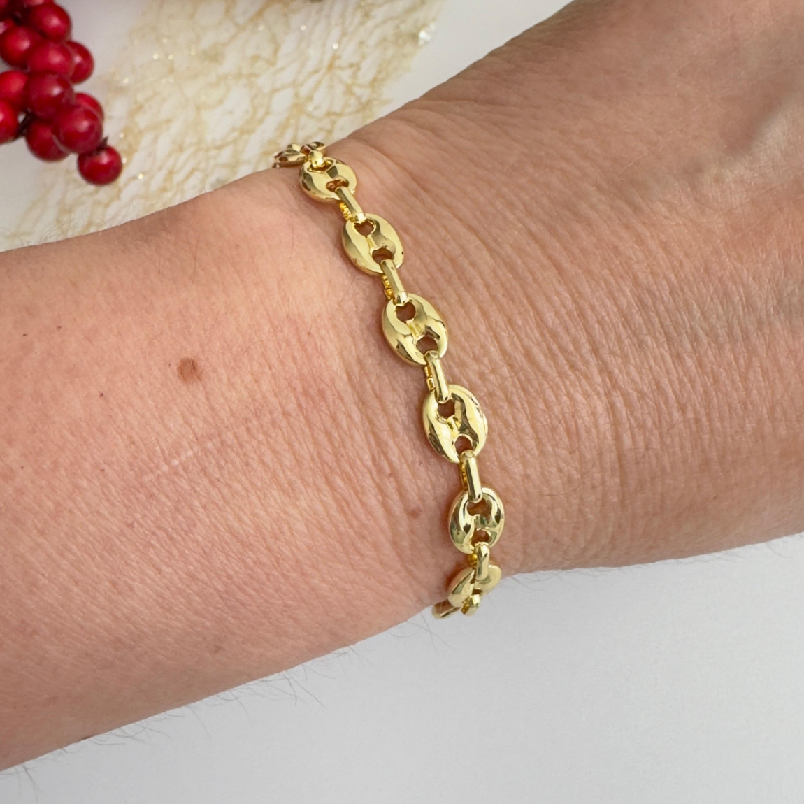 Pulsera Grano baño de oro