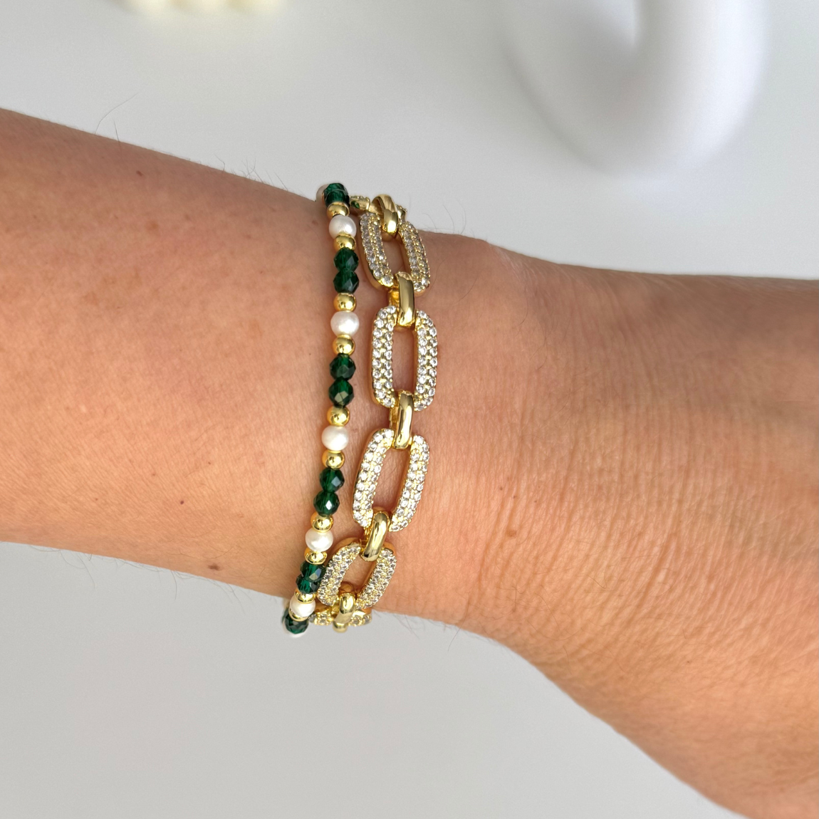 Pulsera Tejida Brillo Infinito