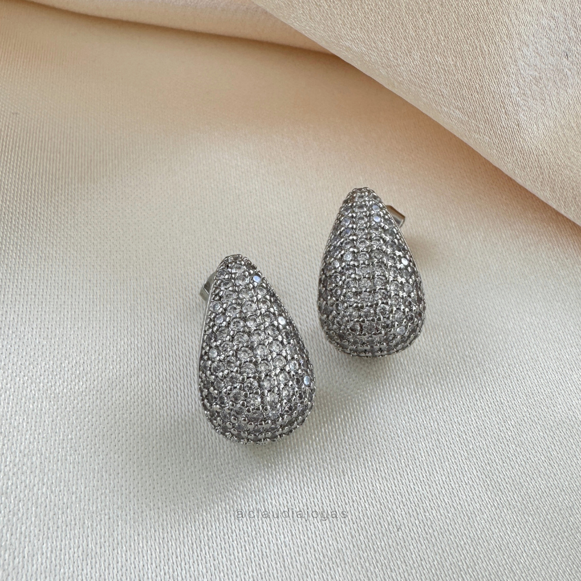 Aros Gota Full Circones Plata