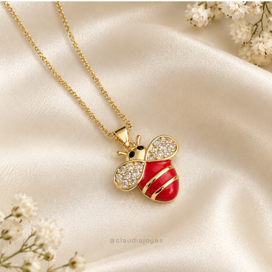 Collar Abejita Rojo con Circones
