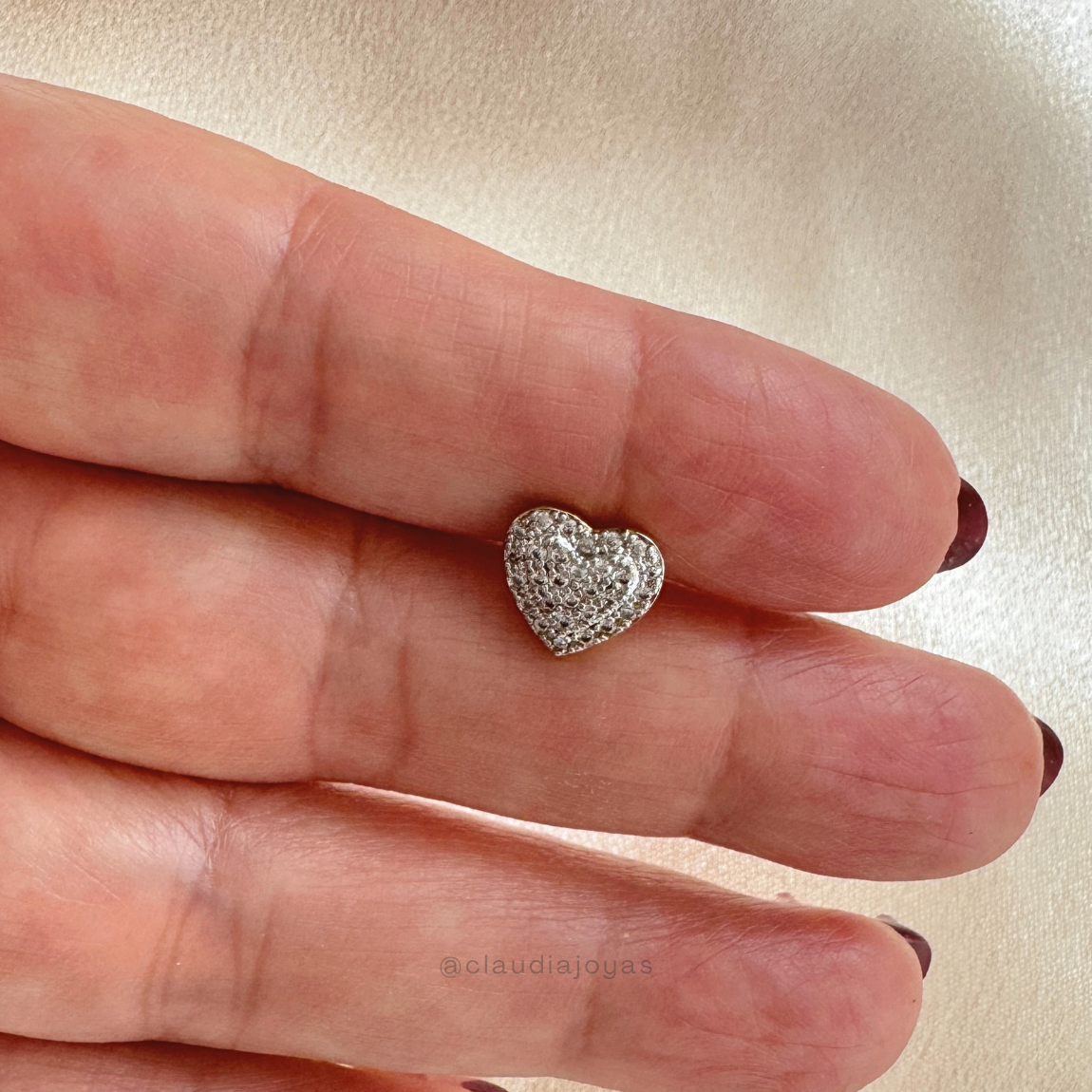 Aros Corazón con Circones Bañados en Oro