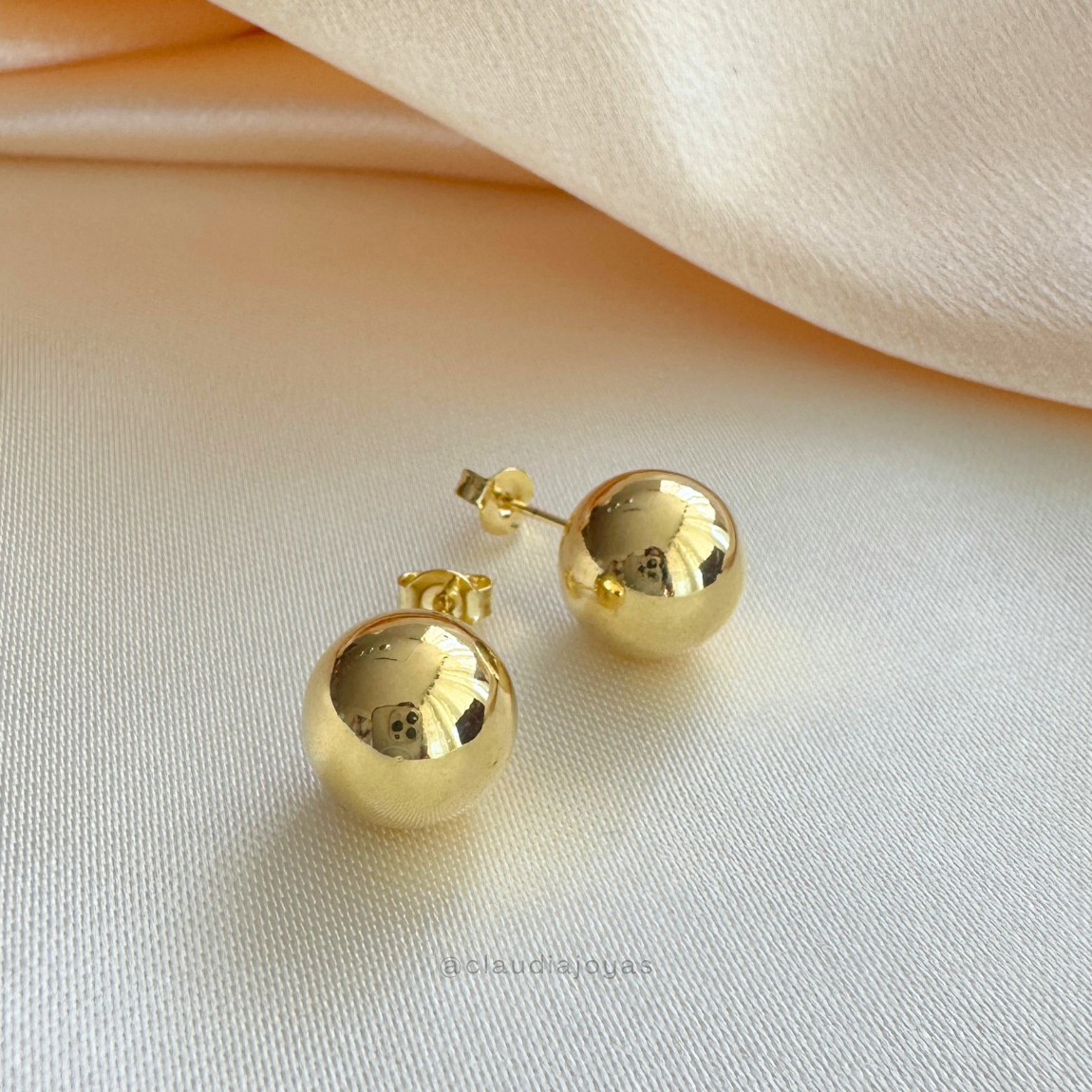 Aros Balín 10 mm Bañados en Oro