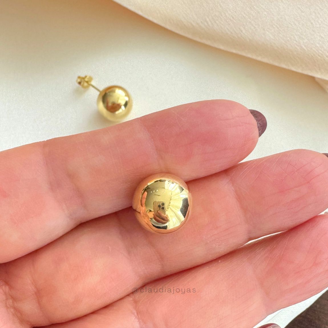 Aros Balín 10 mm Bañados en Oro