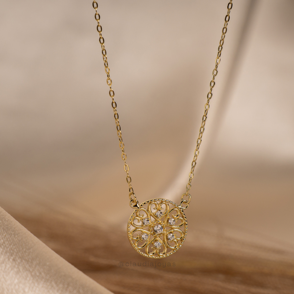 Collar Mandala Plata y Oro