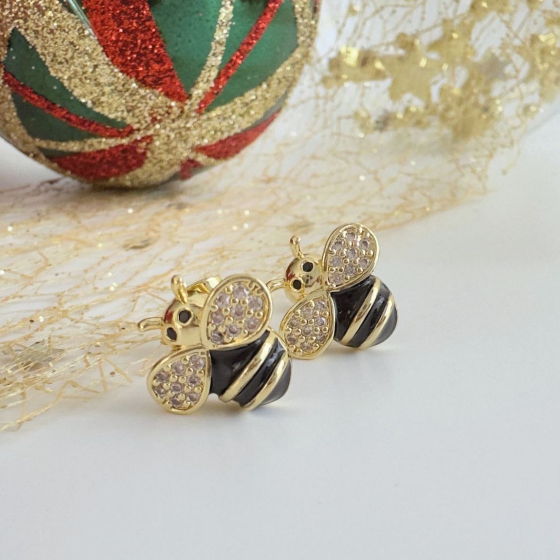 Aros Negro Abejita con Circones