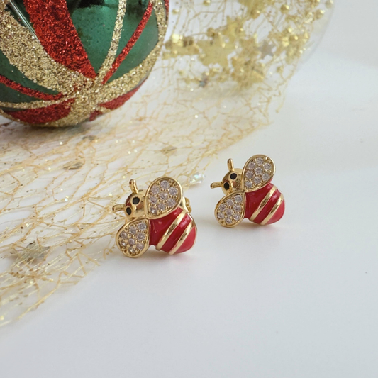 Aros Rojo Abejita con Circones