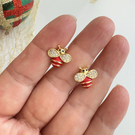 Aros Rojo Abejita con Circones