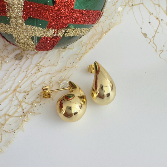 Aros Mini Gotas Doradas