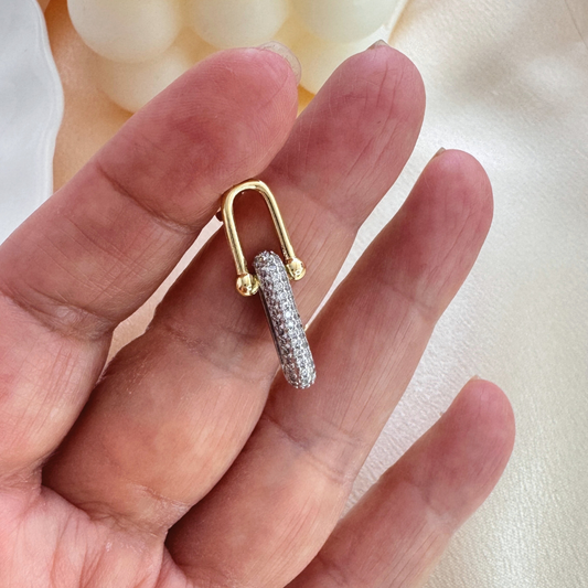 Aros Óvalo con Microcircones Dorados