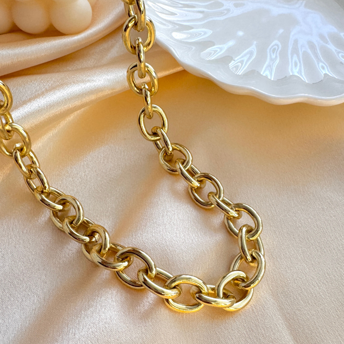 Collar Eslabón Grueso Dorado