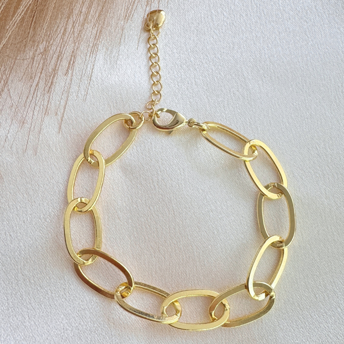 Pulsera Óvalos Planos Dorada