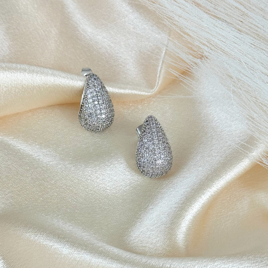 Aros Gota Full Circones Plata