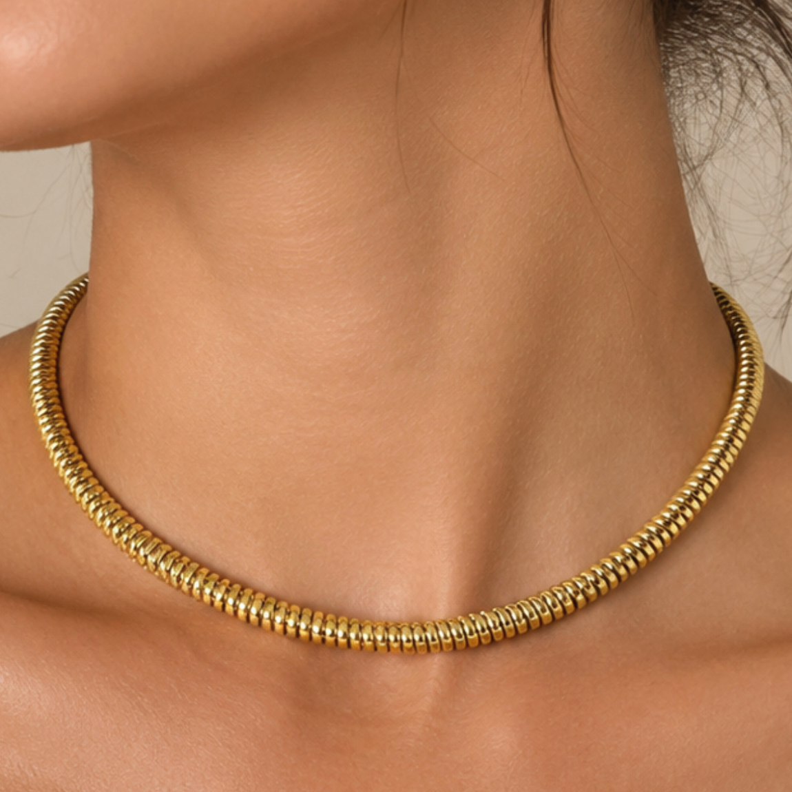 Choker Snake Dorado Baño Oro 18k