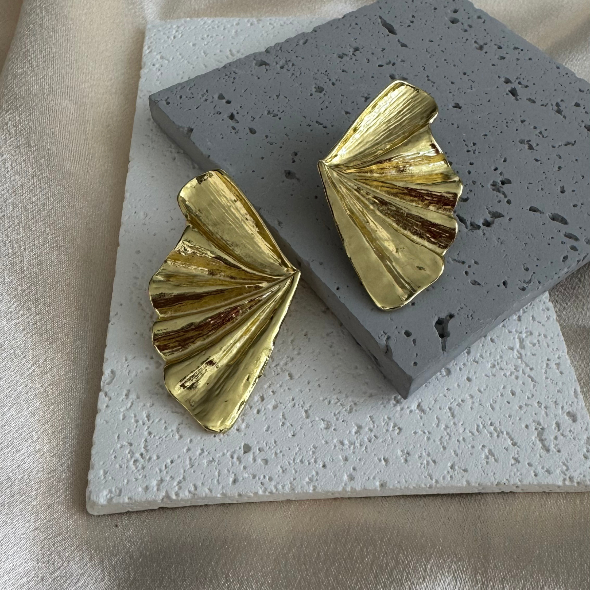 Aros Abanico Dorado