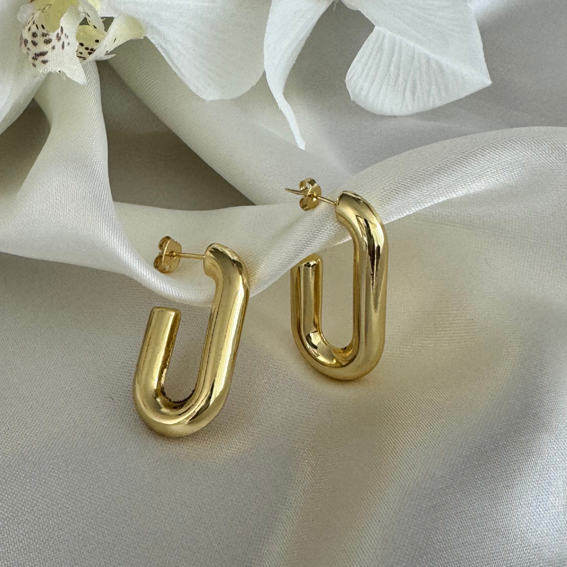 Aros Rectangulares Dorados