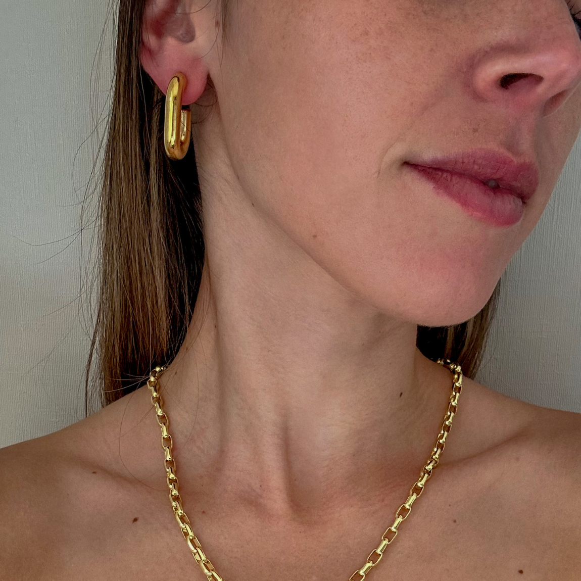 Aros Rectangulares Dorados