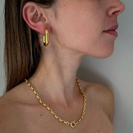 Aros Rectangulares Dorados