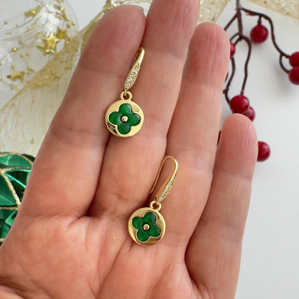 Aros Trébol Verde — Edición Suerte