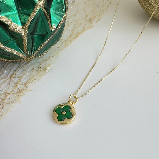 Cadena Trébol Verde — Amuleto de Suerte