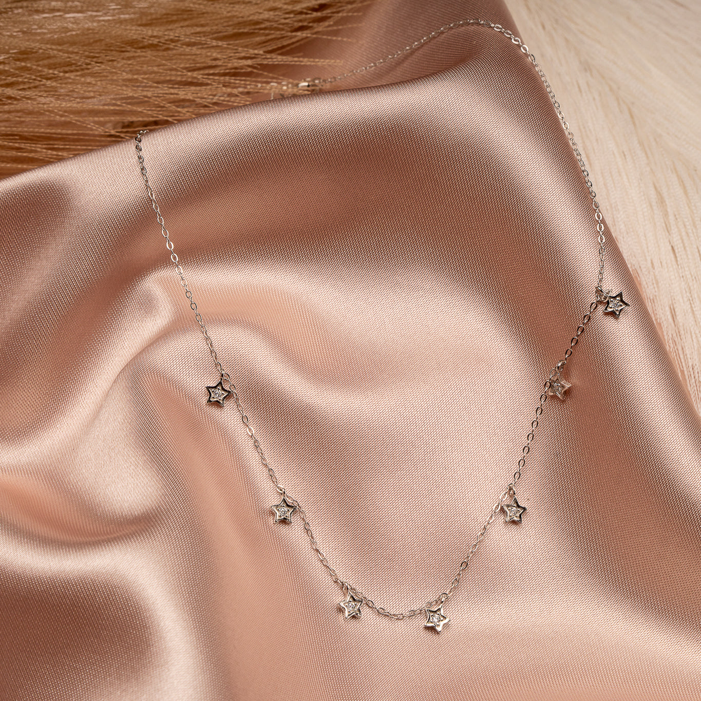 Collar 7 Estrellas con Circones Plata Italiana